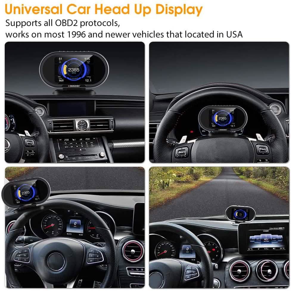 KONNWEI KW206 Auto OBD2 HUD Digitalanzeige Drehzahlmesser