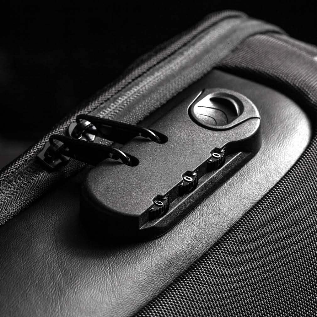 KPYWZER Diebstahlsicherer Sling-Rucksack mit USB-Ladeanschluss