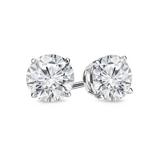 Laborgezüchteter Weißtopas 6mm Rundschliff 925 Sterling Silber Ohrstecker