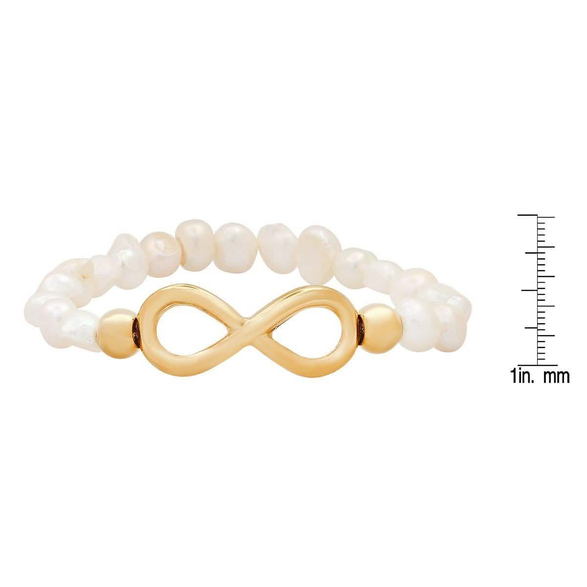 Damen-Armband mit Süßwasserperlen und Unendlichkeits-Anhänger