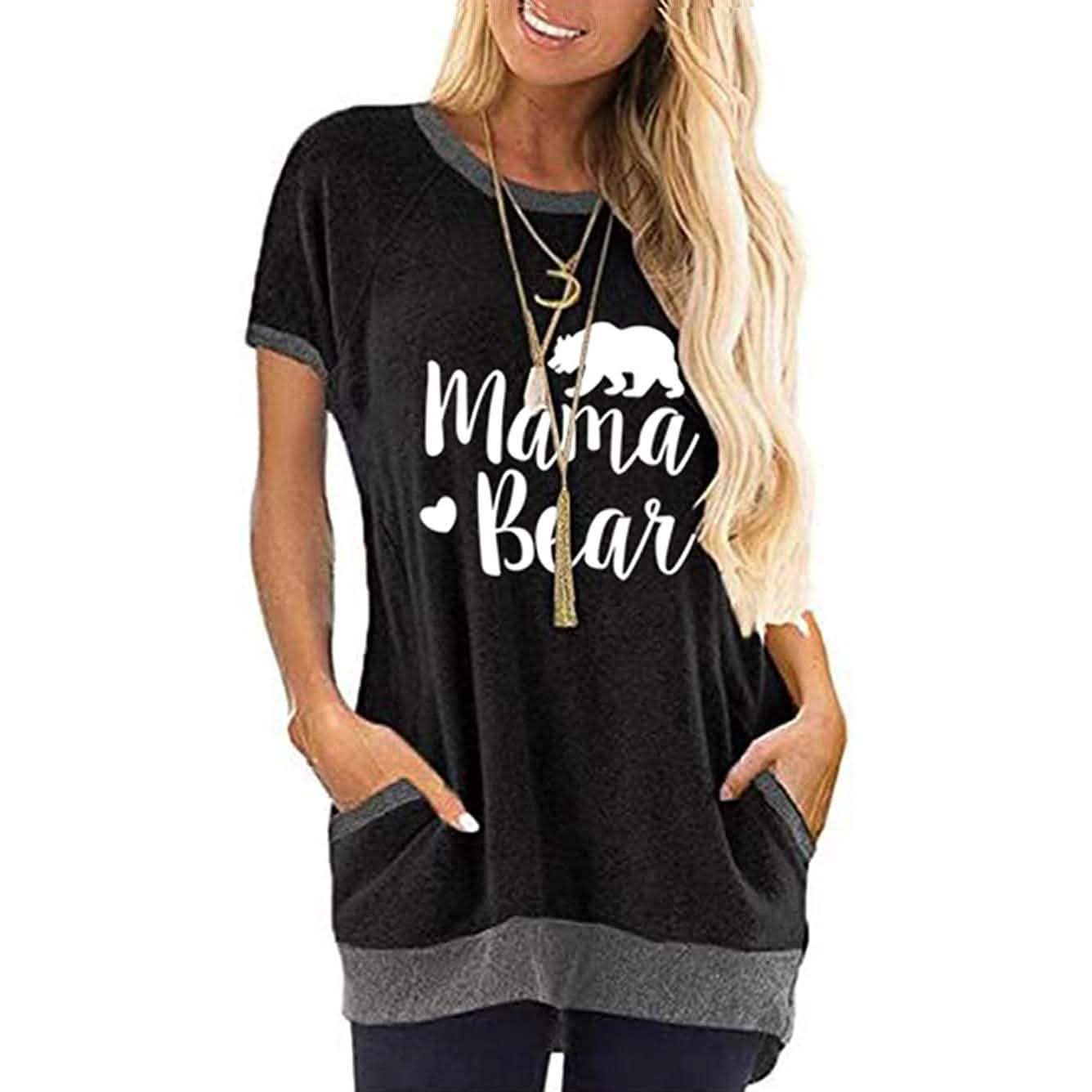 Damen Langarmshirts aus Baumwolle mit Grafik- und Buchstabenprint, Sommer-Oberteile