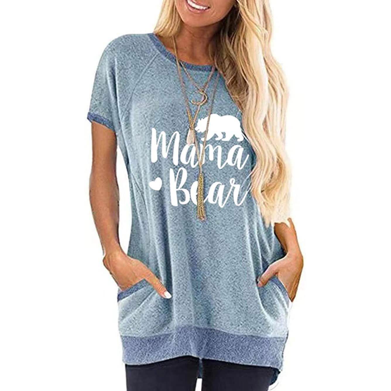 Damen Langarmshirts aus Baumwolle mit Grafik- und Buchstabenprint, Sommer-Oberteile