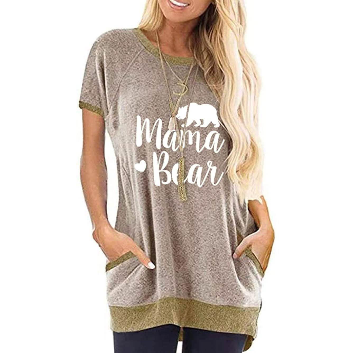 Damen Langarmshirts aus Baumwolle mit Grafik- und Buchstabenprint, Sommer-Oberteile
