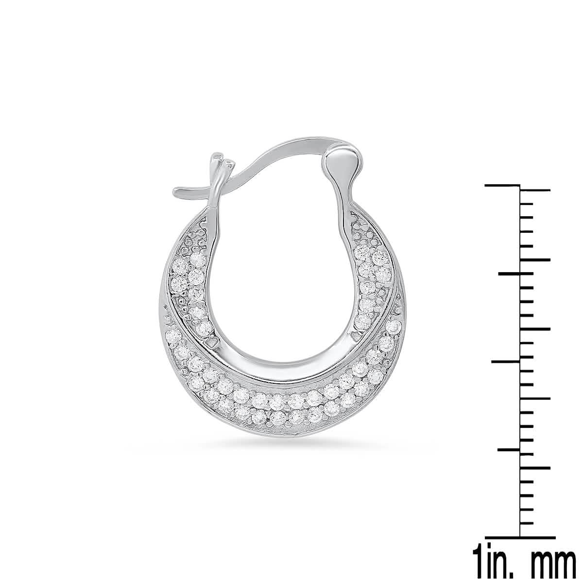 Ohrringe für Damen aus Sterlingsilber mit simuliertem Diamanten und Mini-Türklopfer-Design