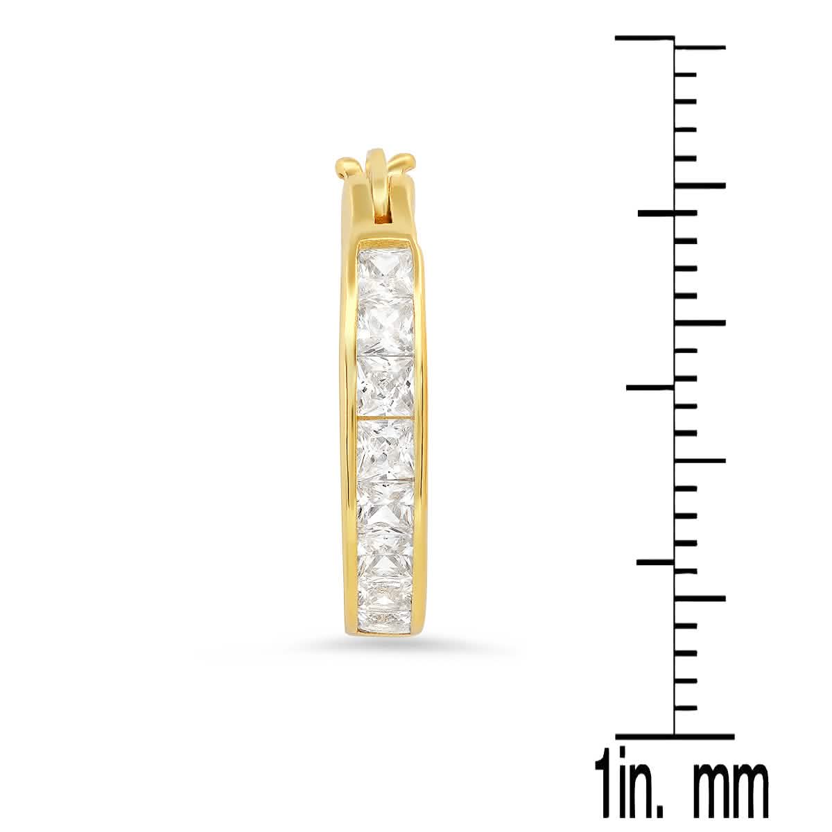 Damen-Creolen aus Sterlingsilber mit simulierten Diamanten (rund)