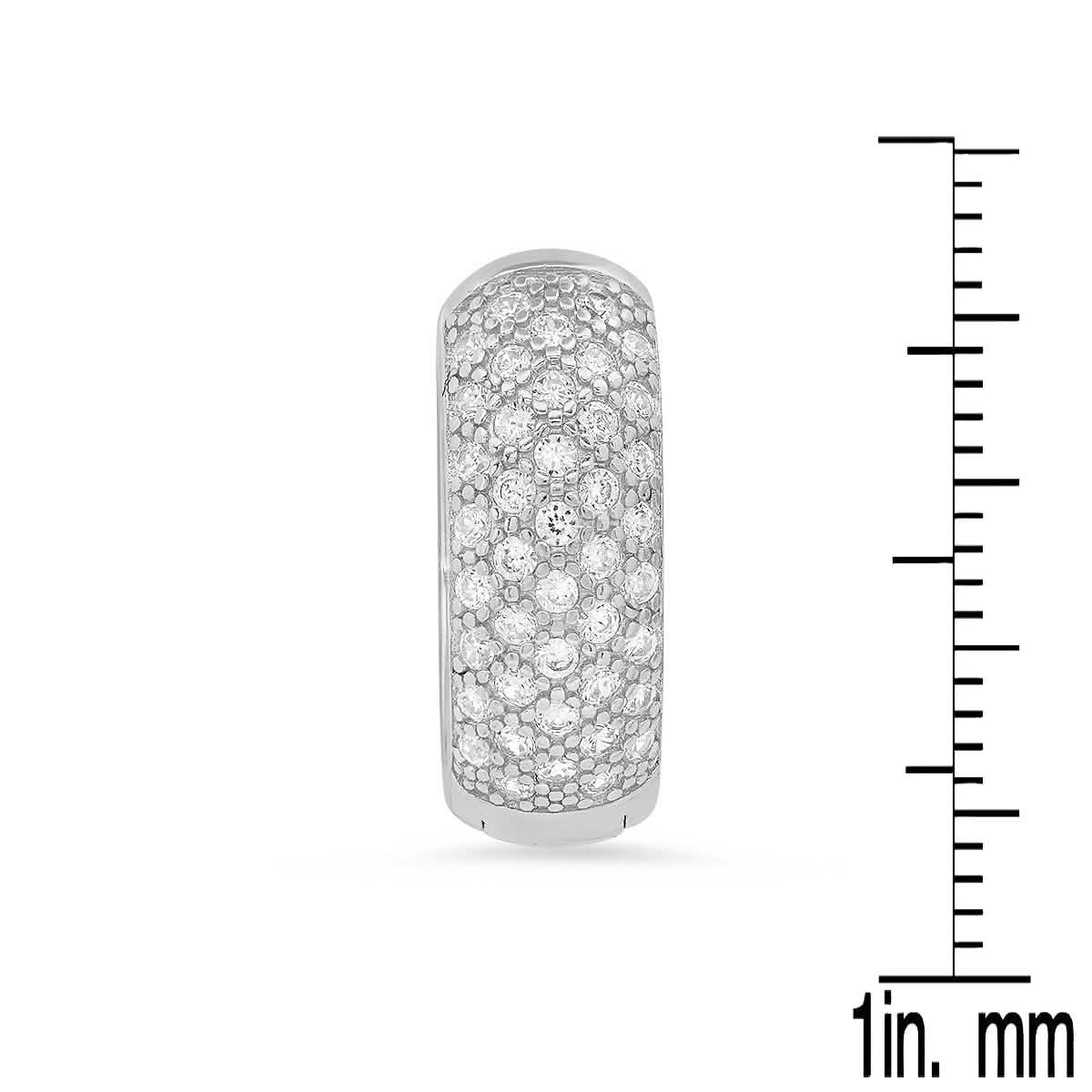 Damen-Huggies aus Sterlingsilber mit simulierten Diamanten, rund