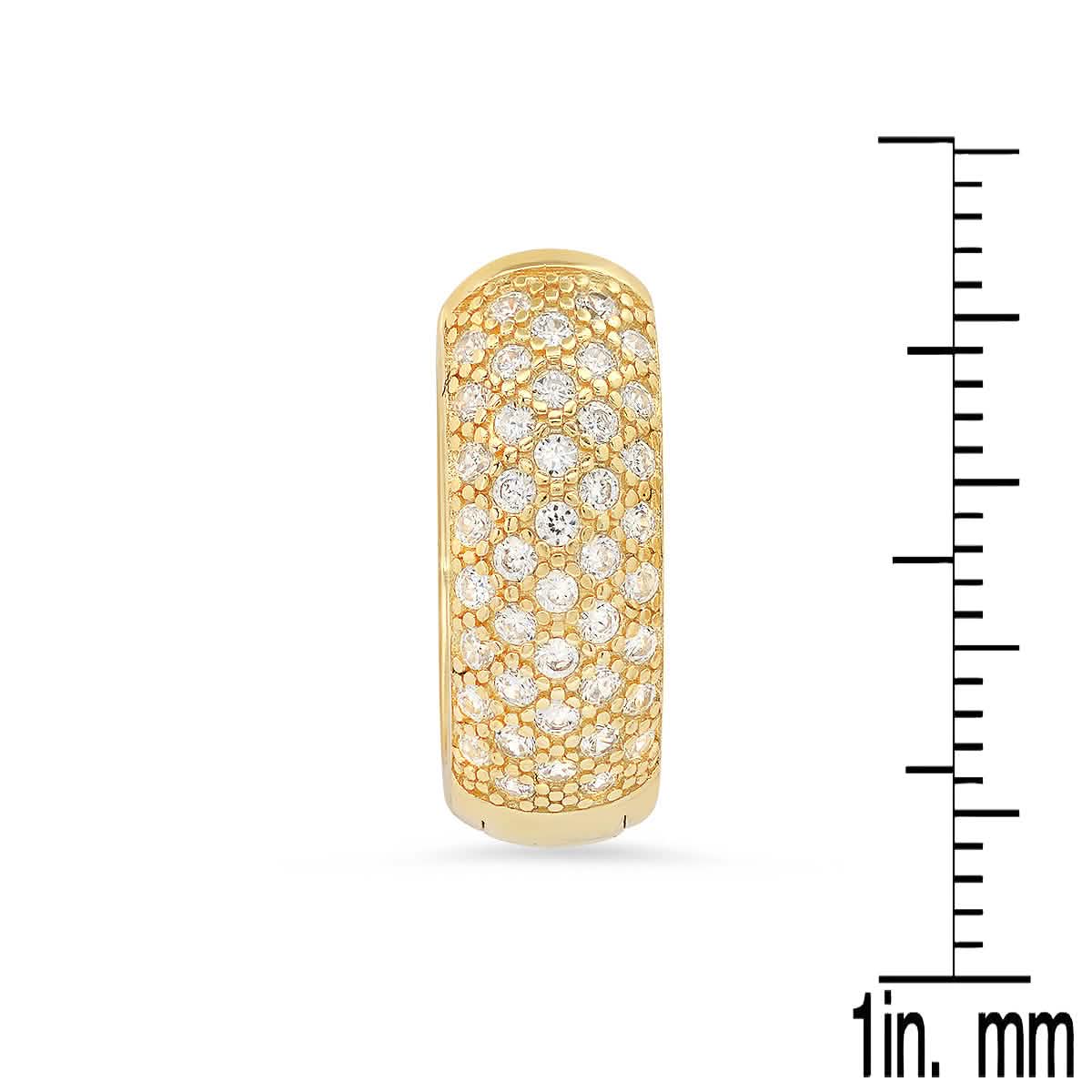 Damen-Huggies aus Sterlingsilber mit simulierten Diamanten, rund