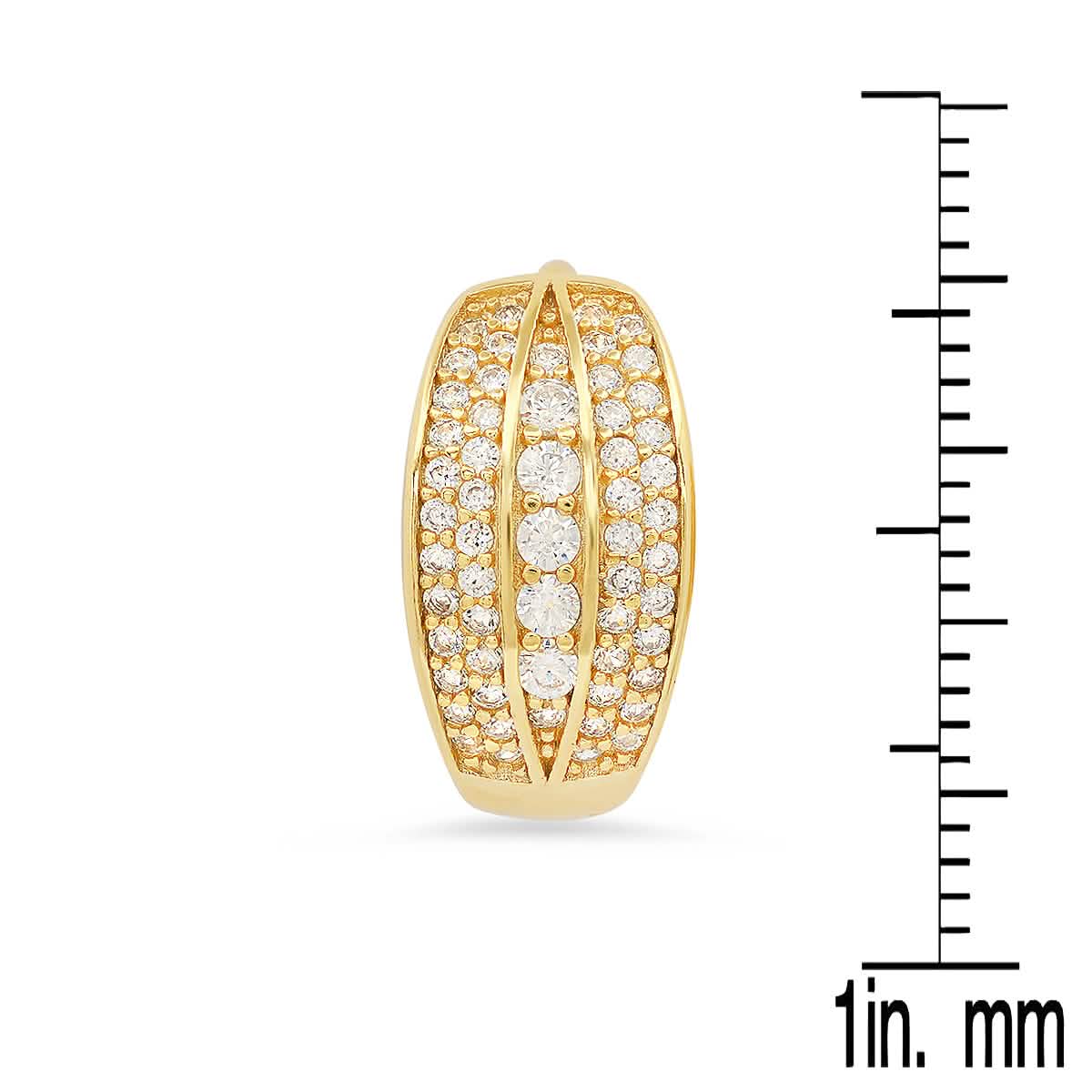 Damen-Creolen aus Sterlingsilber mit simulierten Diamanten (rund)