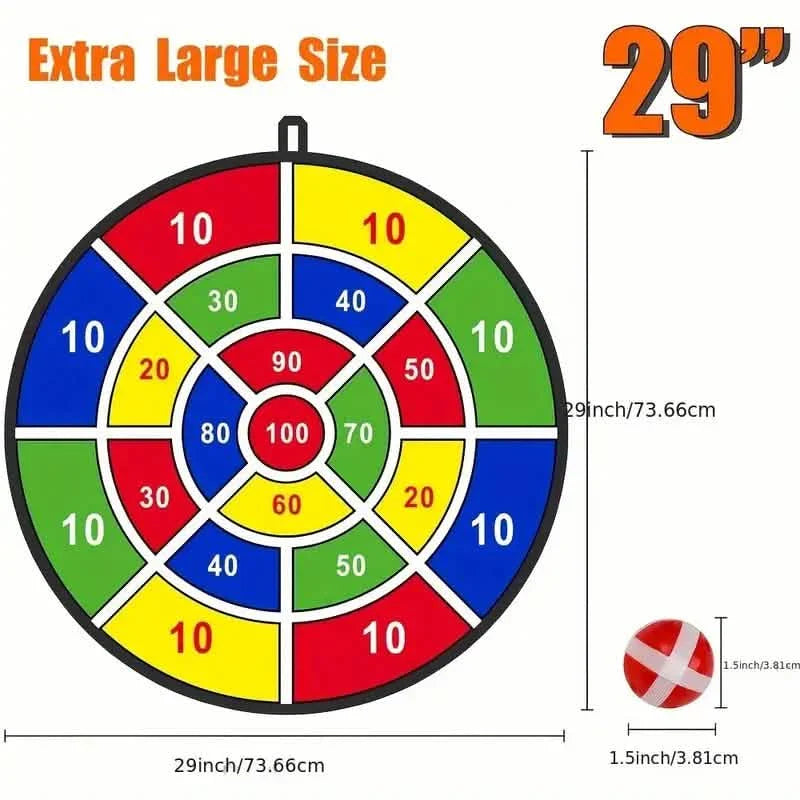 Große 29" Dartscheibe mit Klettbällen, Indoor & Outdoor Spaß Party Spielzeug