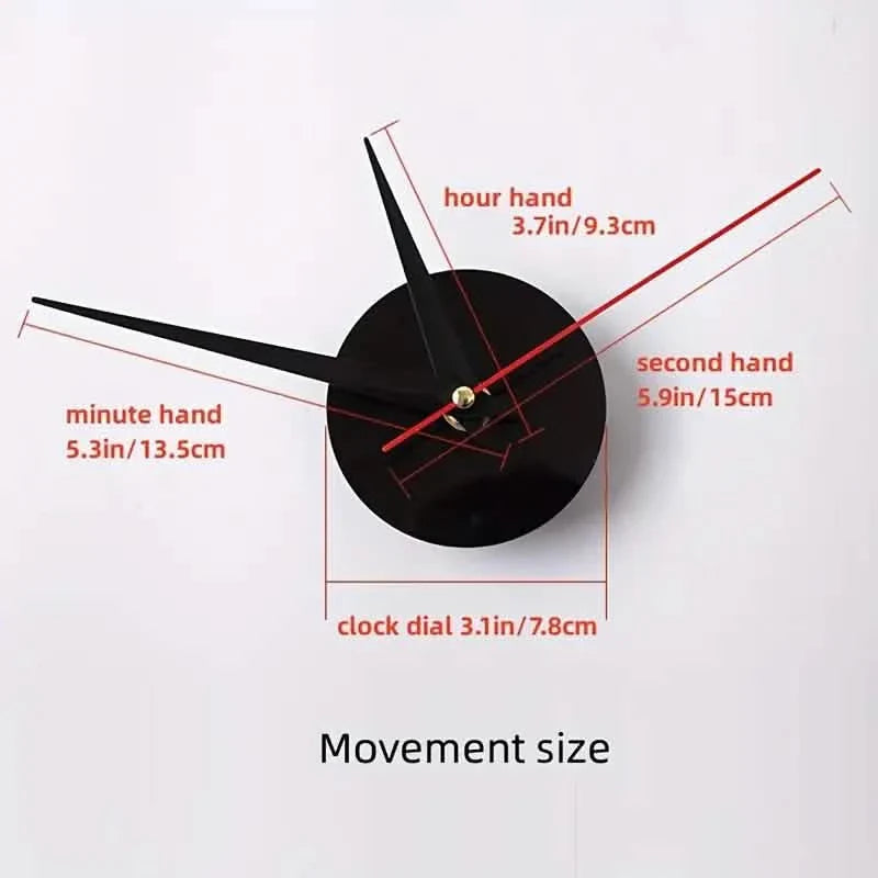 Große rahmenlose 3D-Wanduhr-Aufkleber