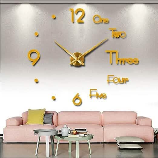 Große rahmenlose 3D-Wanduhr-Aufkleber