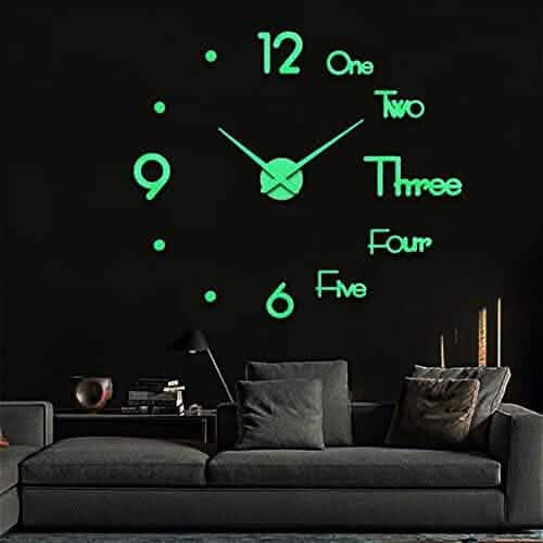 Große rahmenlose 3D-Wanduhr-Aufkleber