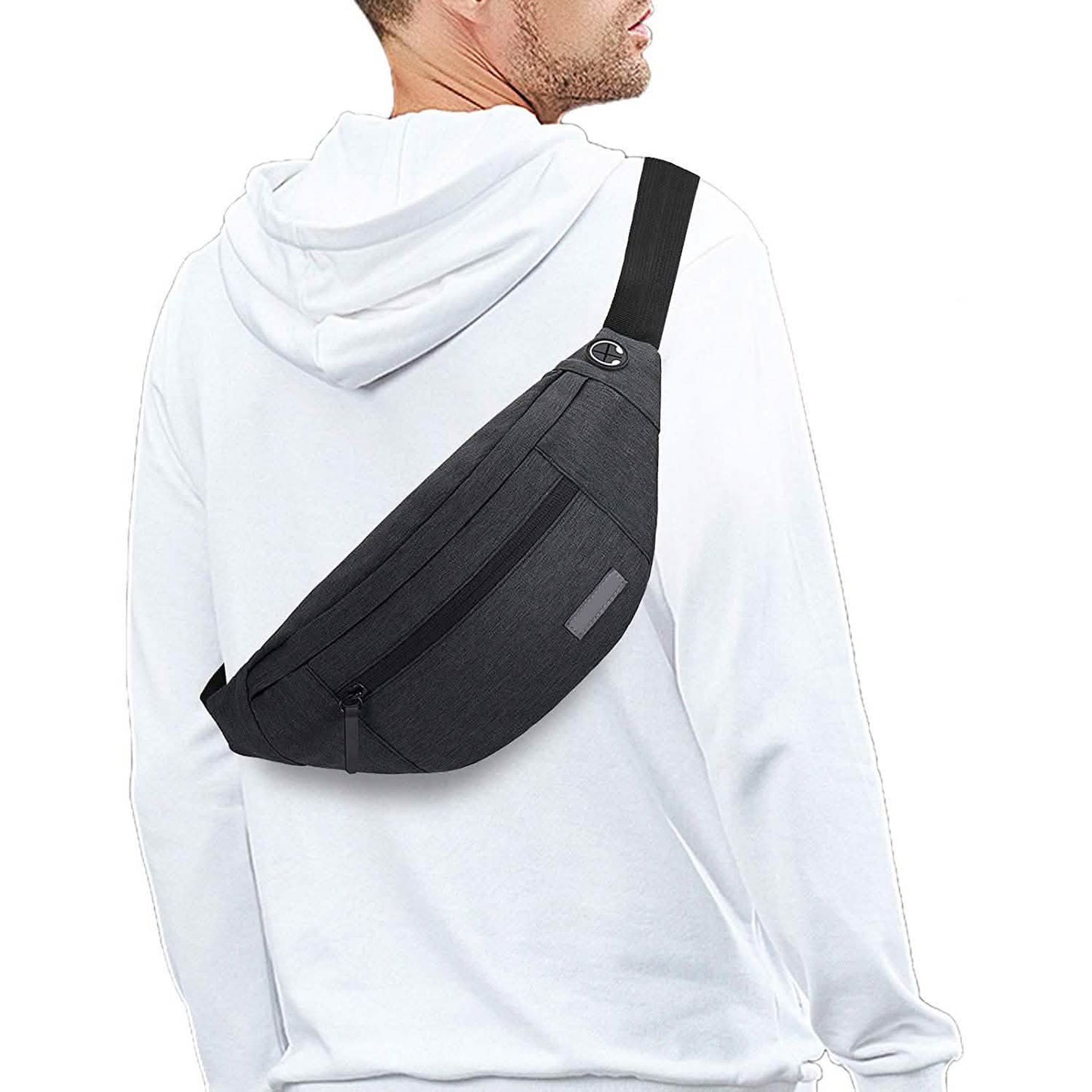 Große Crossbody-Gürteltasche mit 4 Reißverschlusstaschen