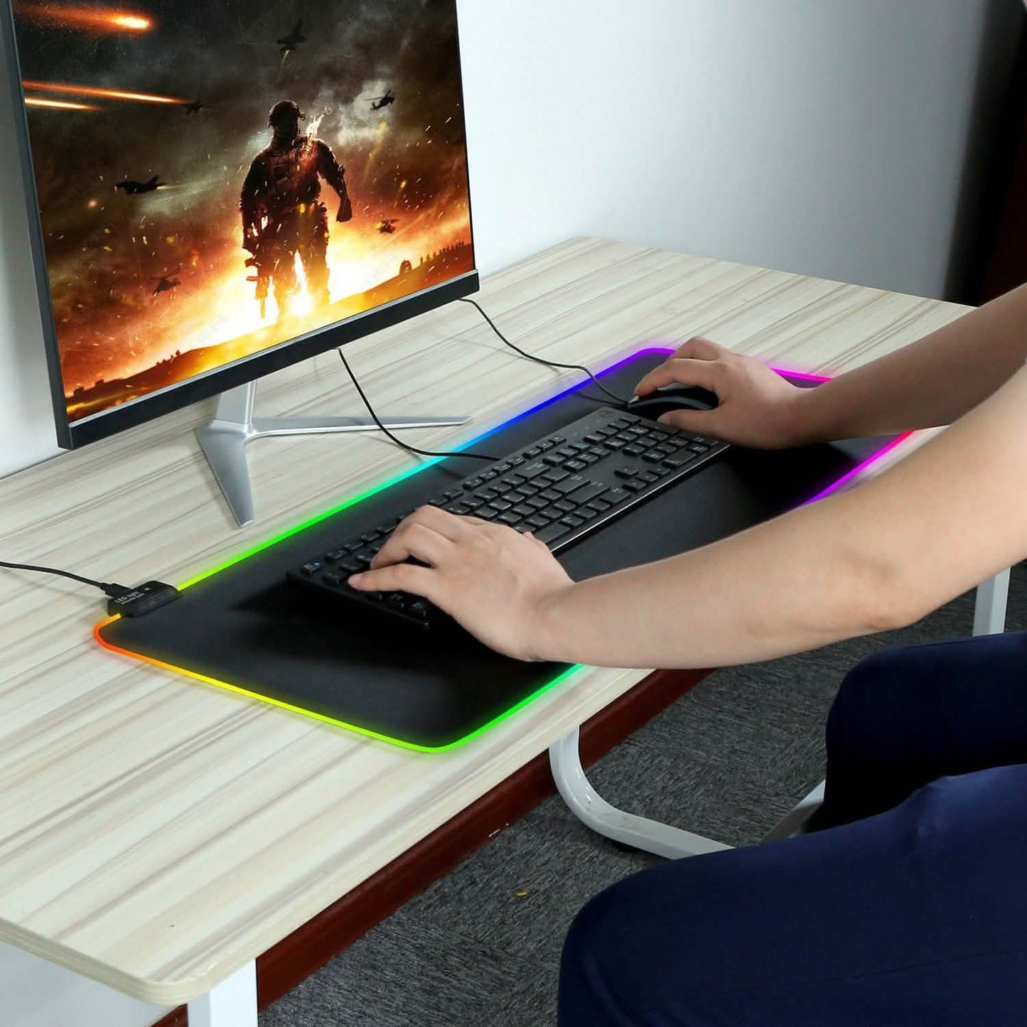 Große LED-RGB-Computer-Tastatur-Maus-Matte