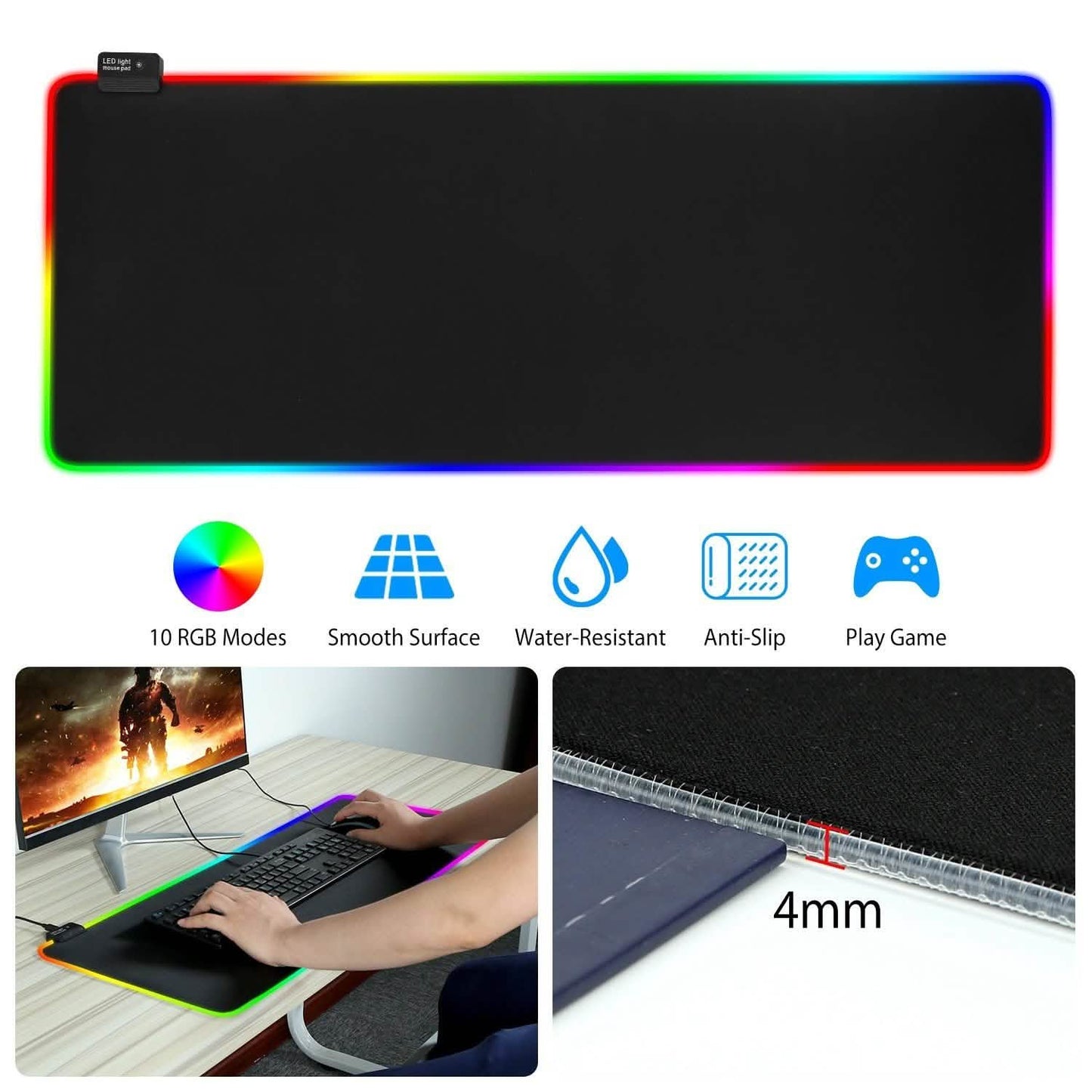 Große LED-RGB-Computer-Tastatur-Maus-Matte