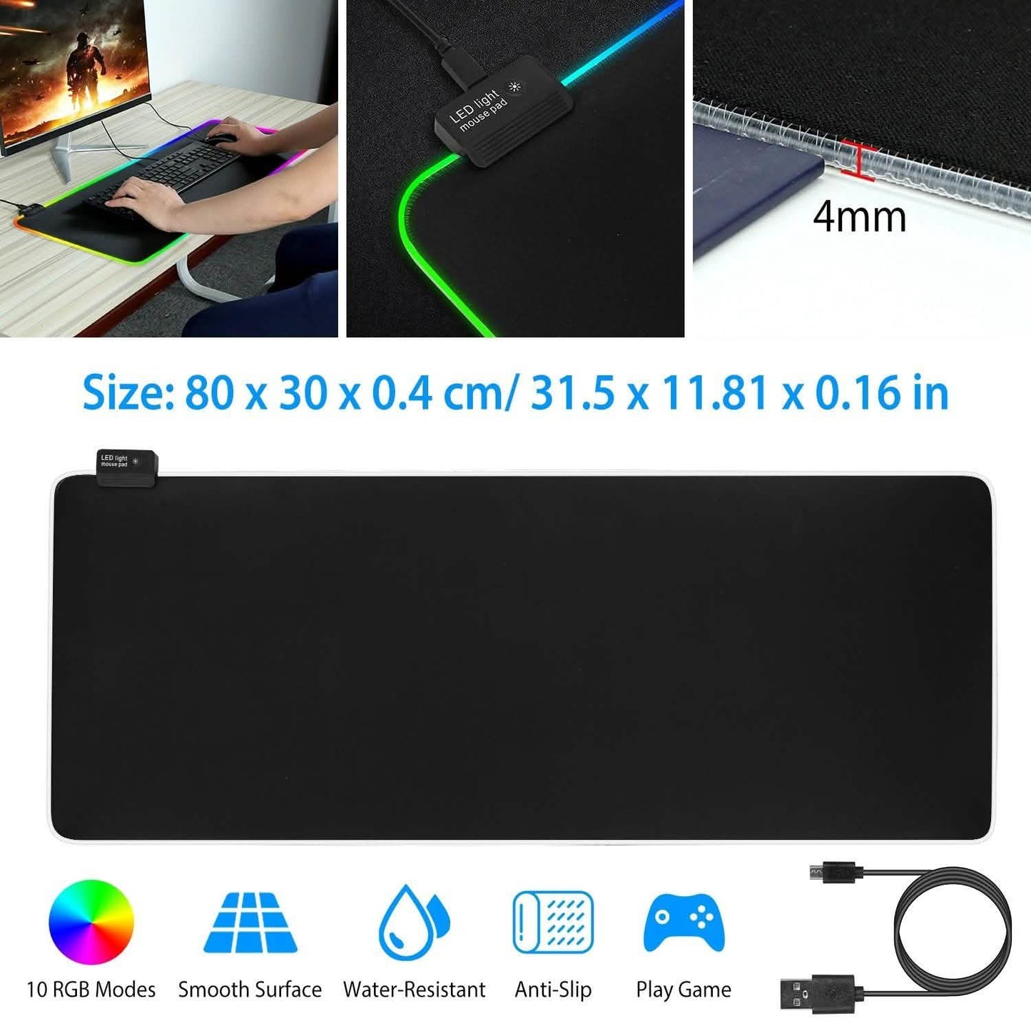 Große LED-RGB-Computer-Tastatur-Maus-Matte