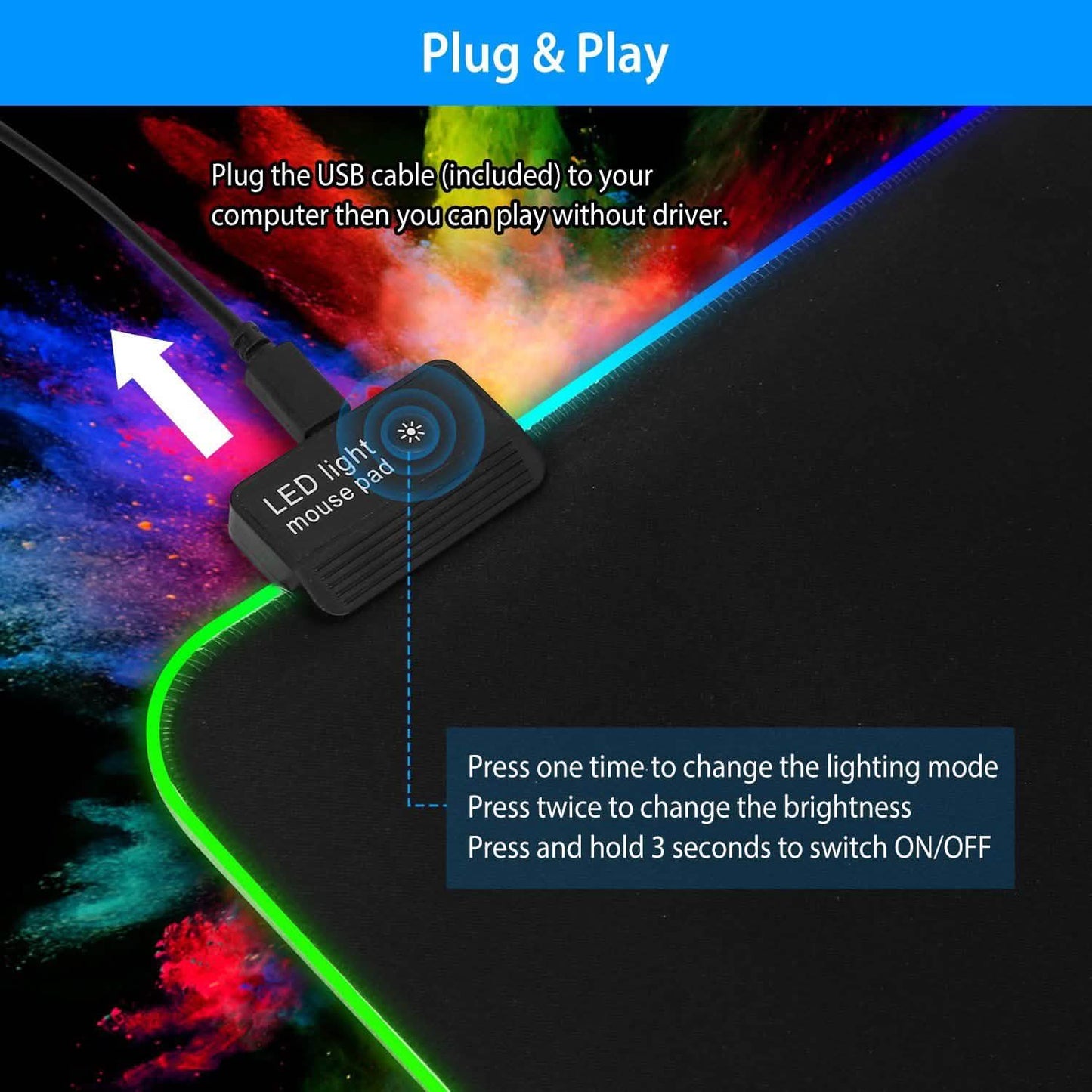 Große LED-RGB-Computer-Tastatur-Maus-Matte