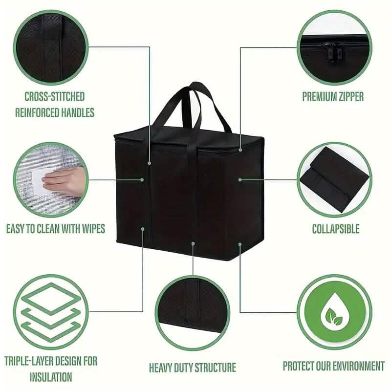Große stabile isolierte Tasche mit Reißverschluss
