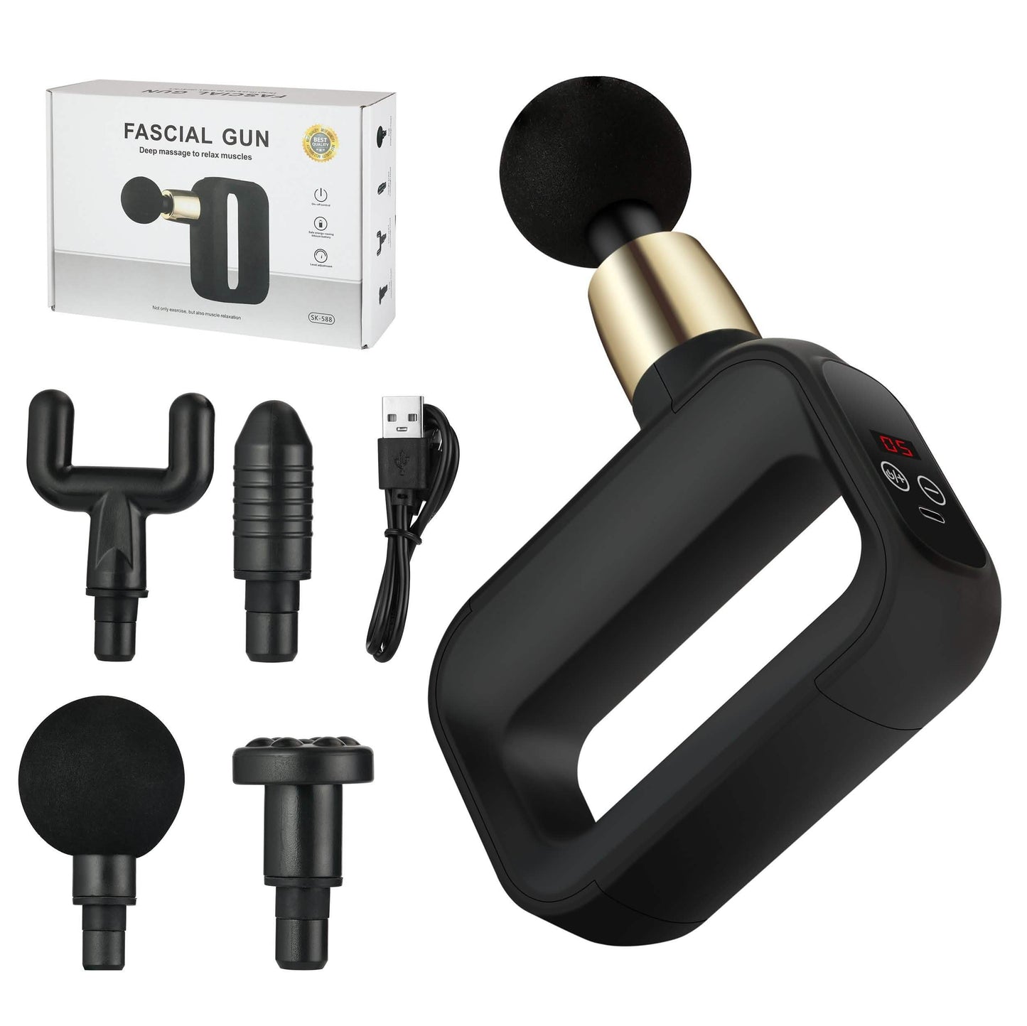 LAX Deluxe Handheld Tiefengewebe Perkussion Muskelmassagegerät für Fitness