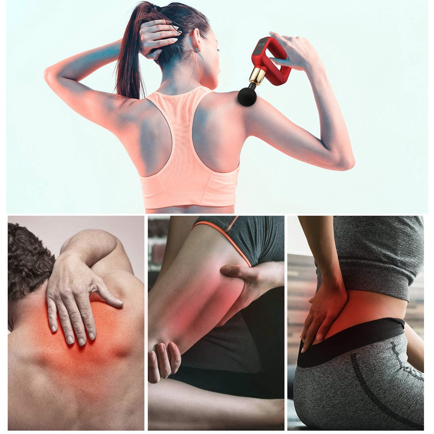 LAX Deluxe Handheld Tiefengewebe Perkussion Muskelmassagegerät für Fitness