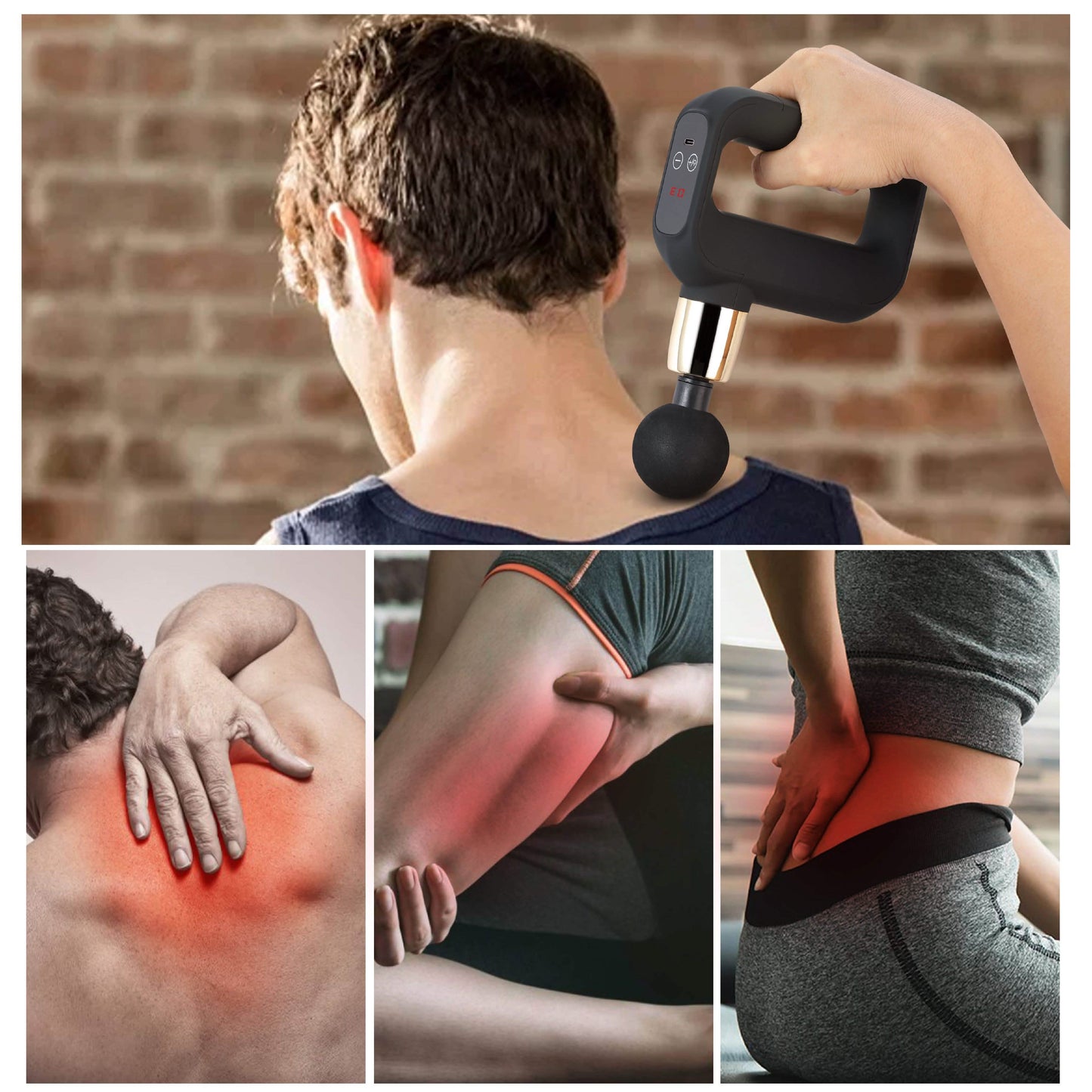 LAX Deluxe Handheld Tiefengewebe Perkussion Muskelmassagegerät für Fitness