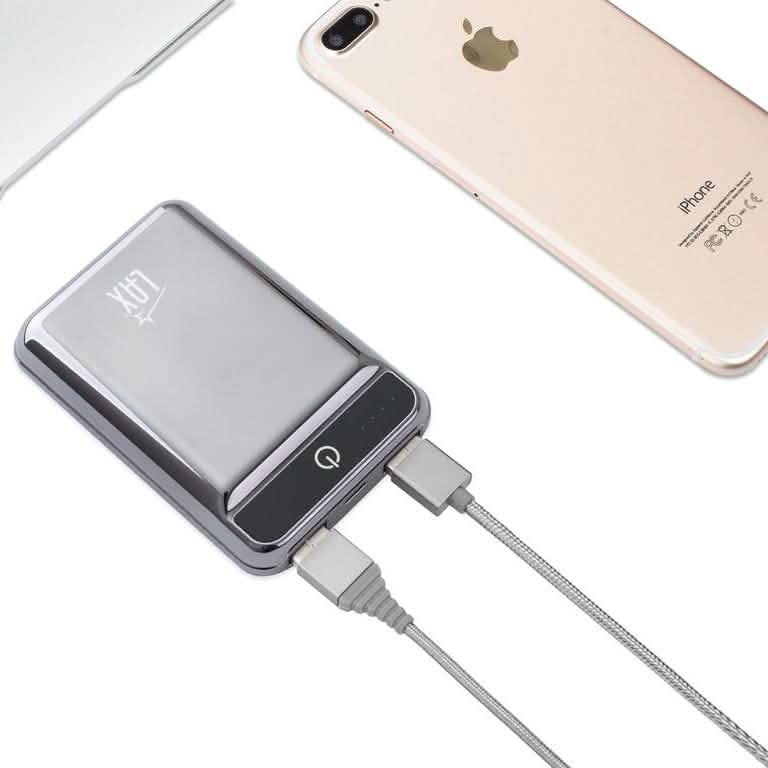 LAX Dual-USB 12.000 mAh Powerbank im Taschenformat