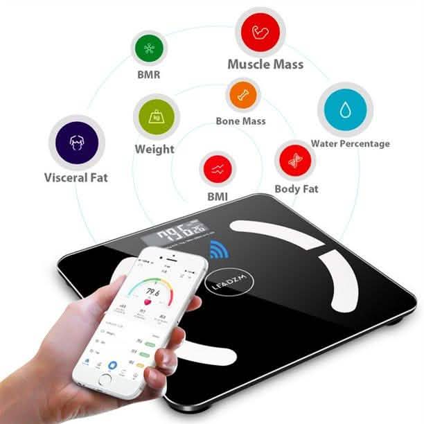 Digitales drahtloses intelligentes BMI-Körperanalysegerät für das Badezimmer zur Gesundheitsüberwachung mit Datensynchronisierung
