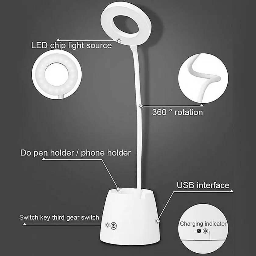 LED-Schreibtischlampe 3 Farbmodi Augenschonende Tischleuchte