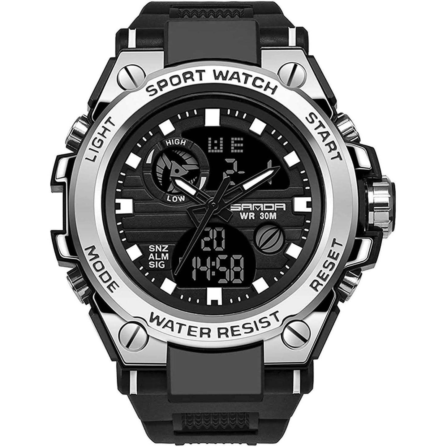 LED Digital Militär-Uhr Klassische Sportuhr für Herren