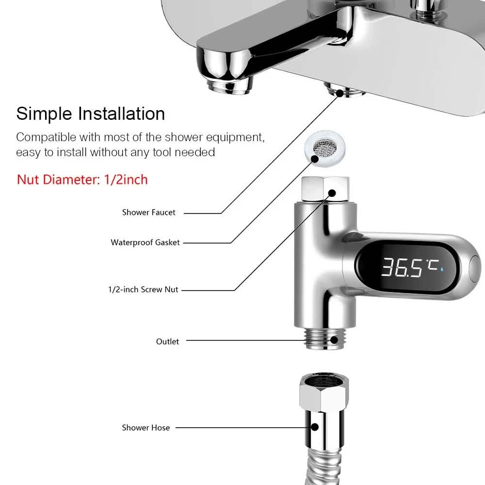 LED Digitales Duschthermometer