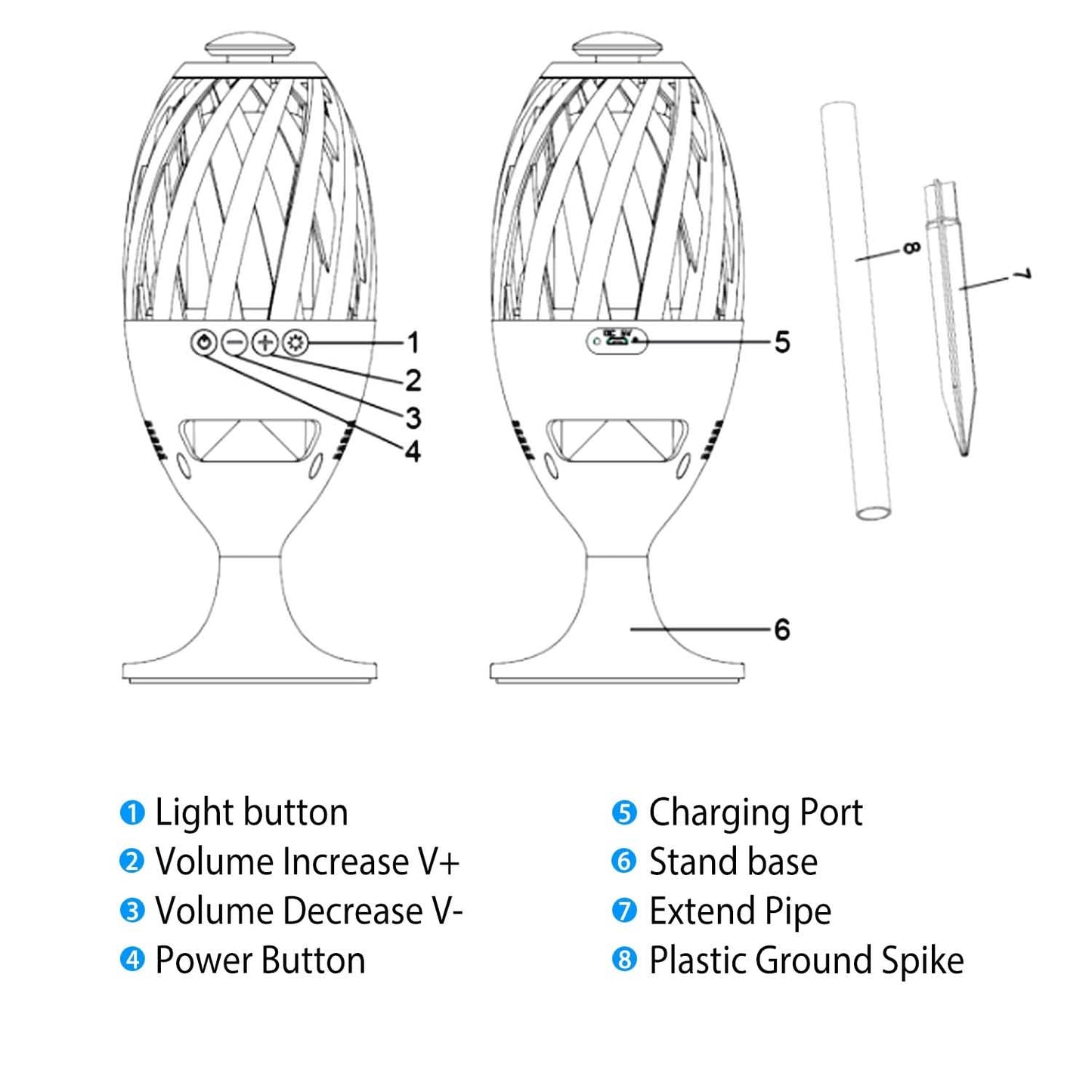 LED Flammenlautsprecher Fackel