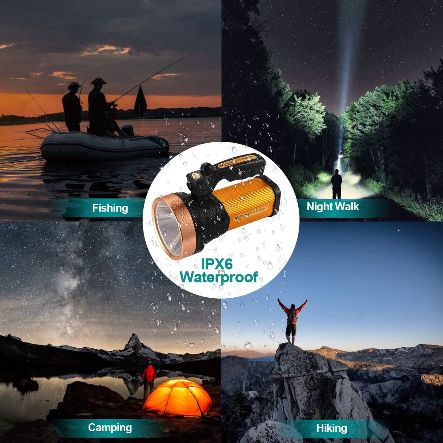 LED-Taschenlampen IPX6 Wasserdicht Handgeführte Nachtlichter