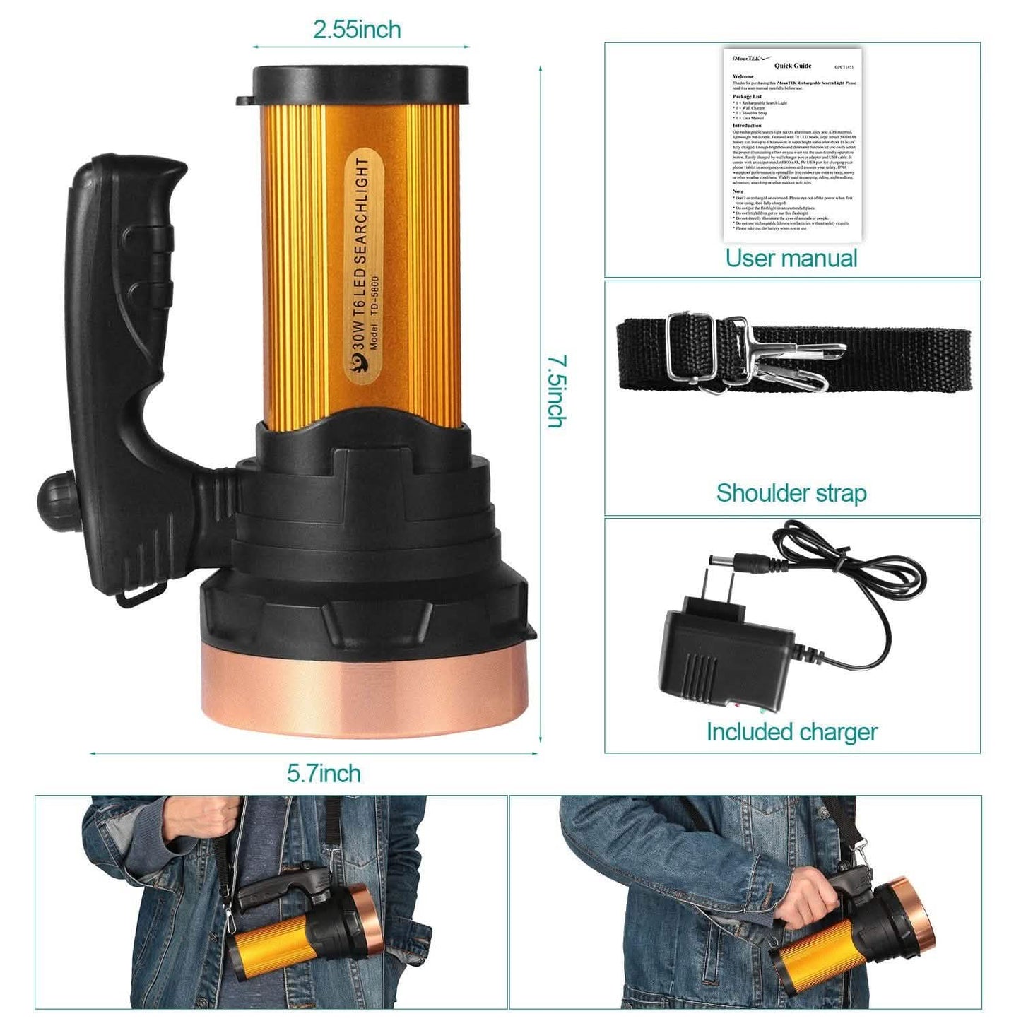 LED-Taschenlampen IPX6 Wasserdicht Handgeführte Nachtlichter