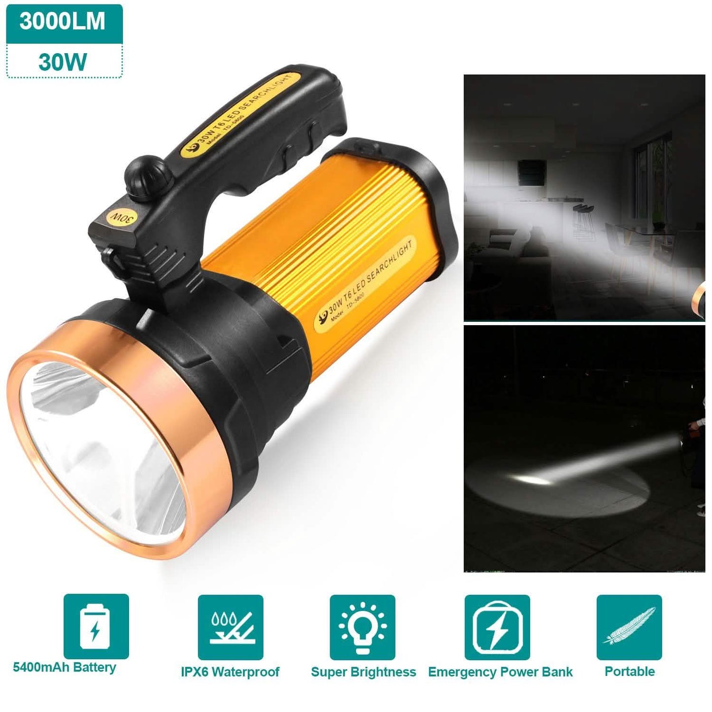 LED-Taschenlampen IPX6 Wasserdicht Handgeführte Nachtlichter