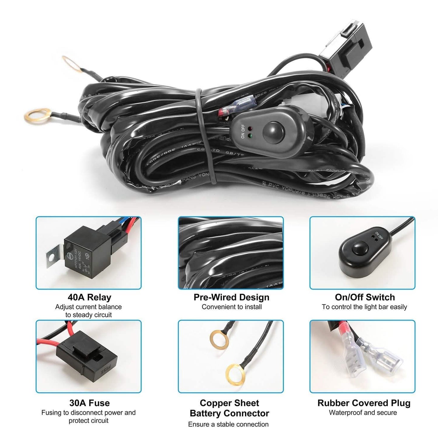 LED-Lichtbalken-Kabelbaum-Set Universelle Passform