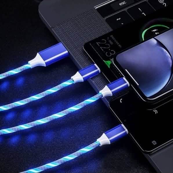 LED-Licht USB-Ladekabel 3-in-1 Schnellladefunktion