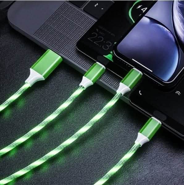 LED-Licht USB-Ladekabel 3-in-1 Schnellladefunktion