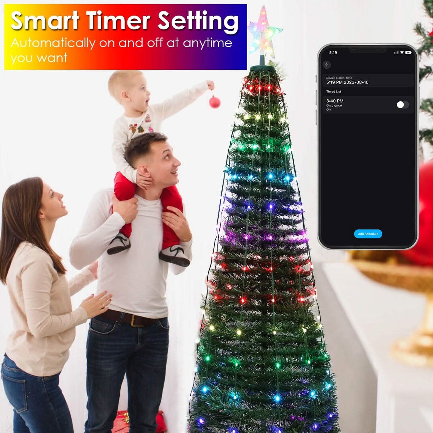 LED Lichter Klappbarer Weihnachtsbaum Licht mit Fernbedienung App-Steuerung