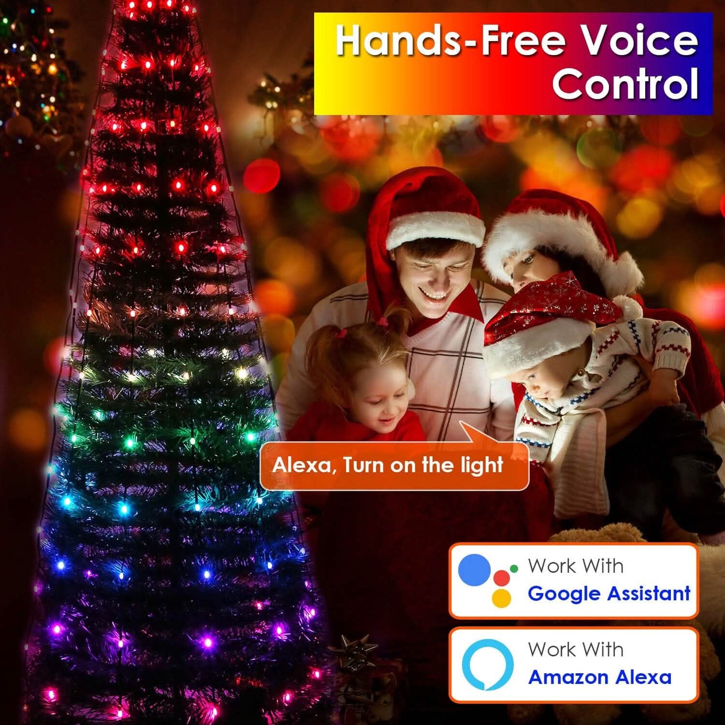 LED Lichter Klappbarer Weihnachtsbaum Licht mit Fernbedienung App-Steuerung
