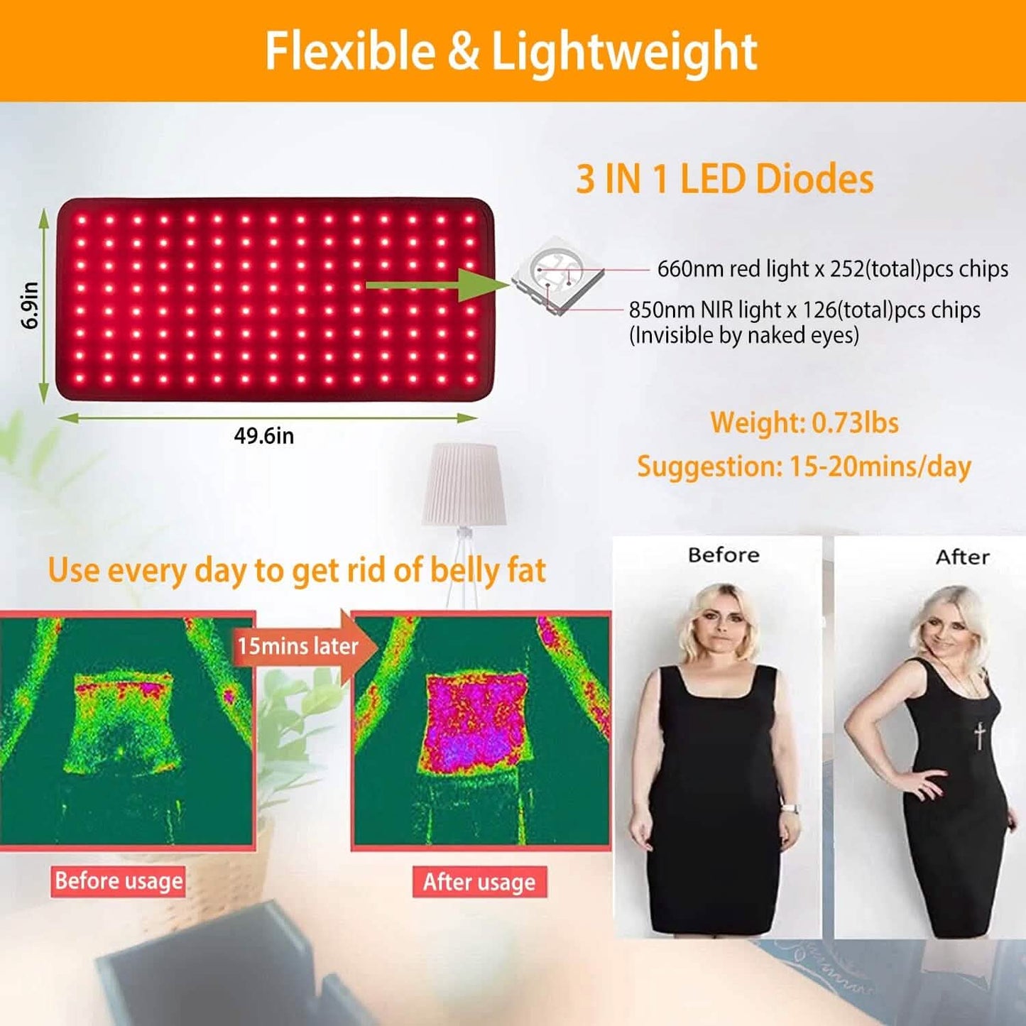 LED-Rotlichttherapie-Gürtel