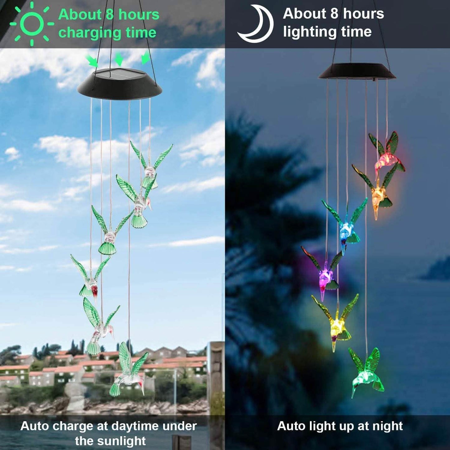 LED Solar Kolibri Windspiel