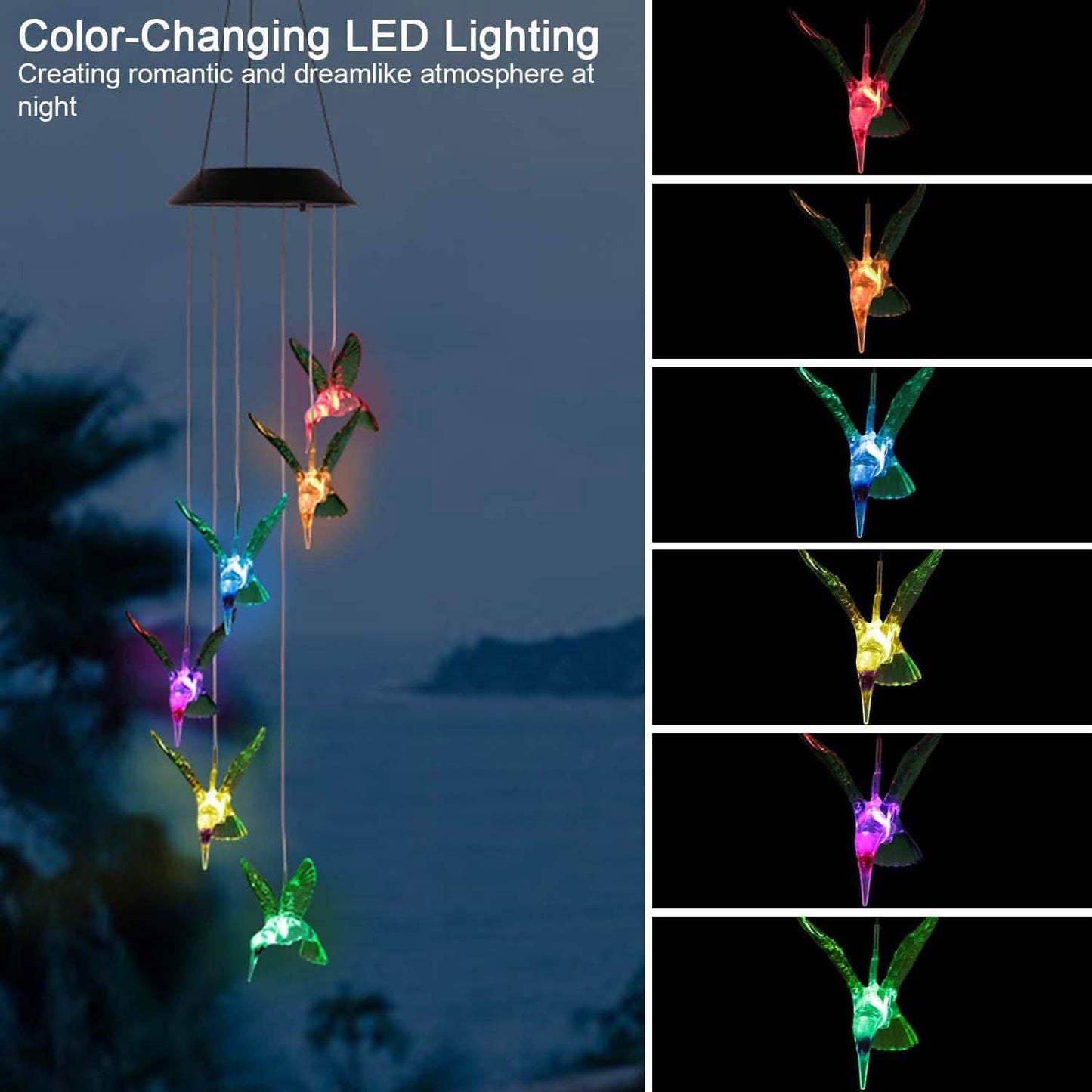 LED Solar Kolibri Windspiel