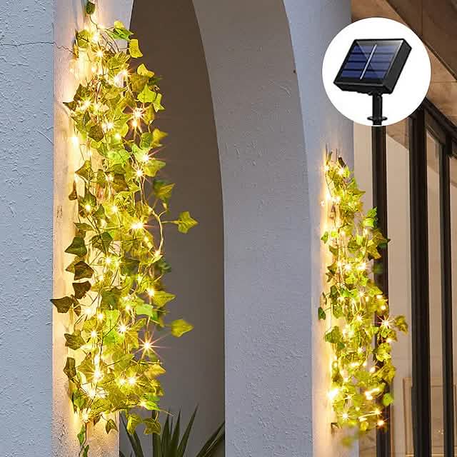 LED Solar Lichterkette Efeublatt