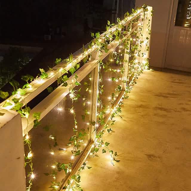 LED Solar Lichterkette Efeublatt