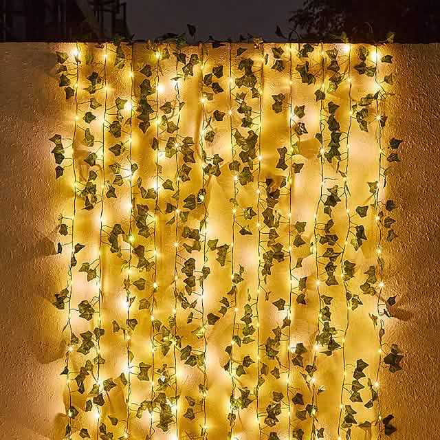 LED Solar Lichterkette Efeublatt