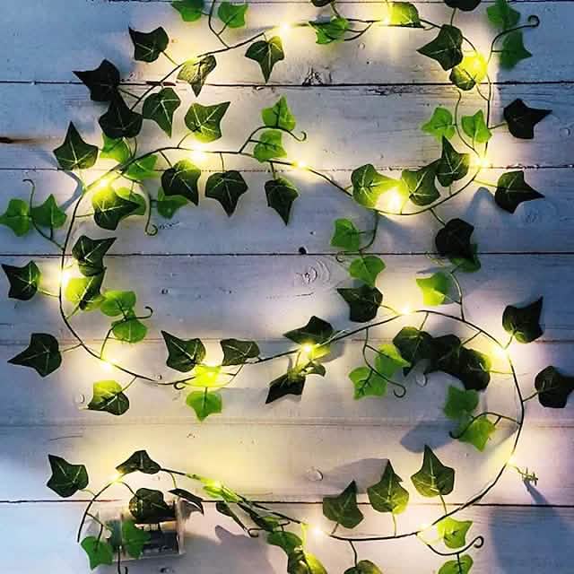 LED Solar Lichterkette Efeublatt