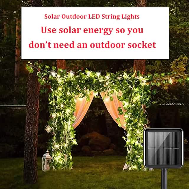 LED Solar Lichterkette Efeublatt