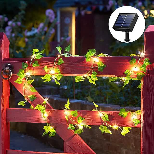 LED Solar Lichterkette Efeublatt