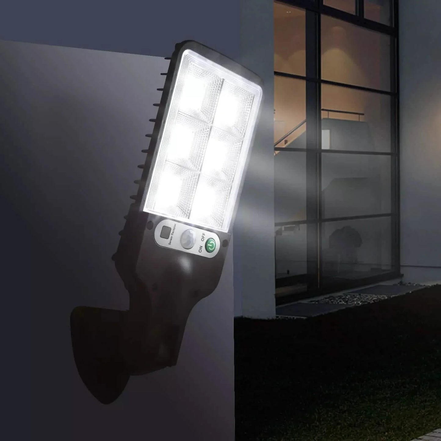 LED Solarleuchte Bewegungsmelder 3 Modi Flutlichtlampe Outdoor Straßen Wand Garten