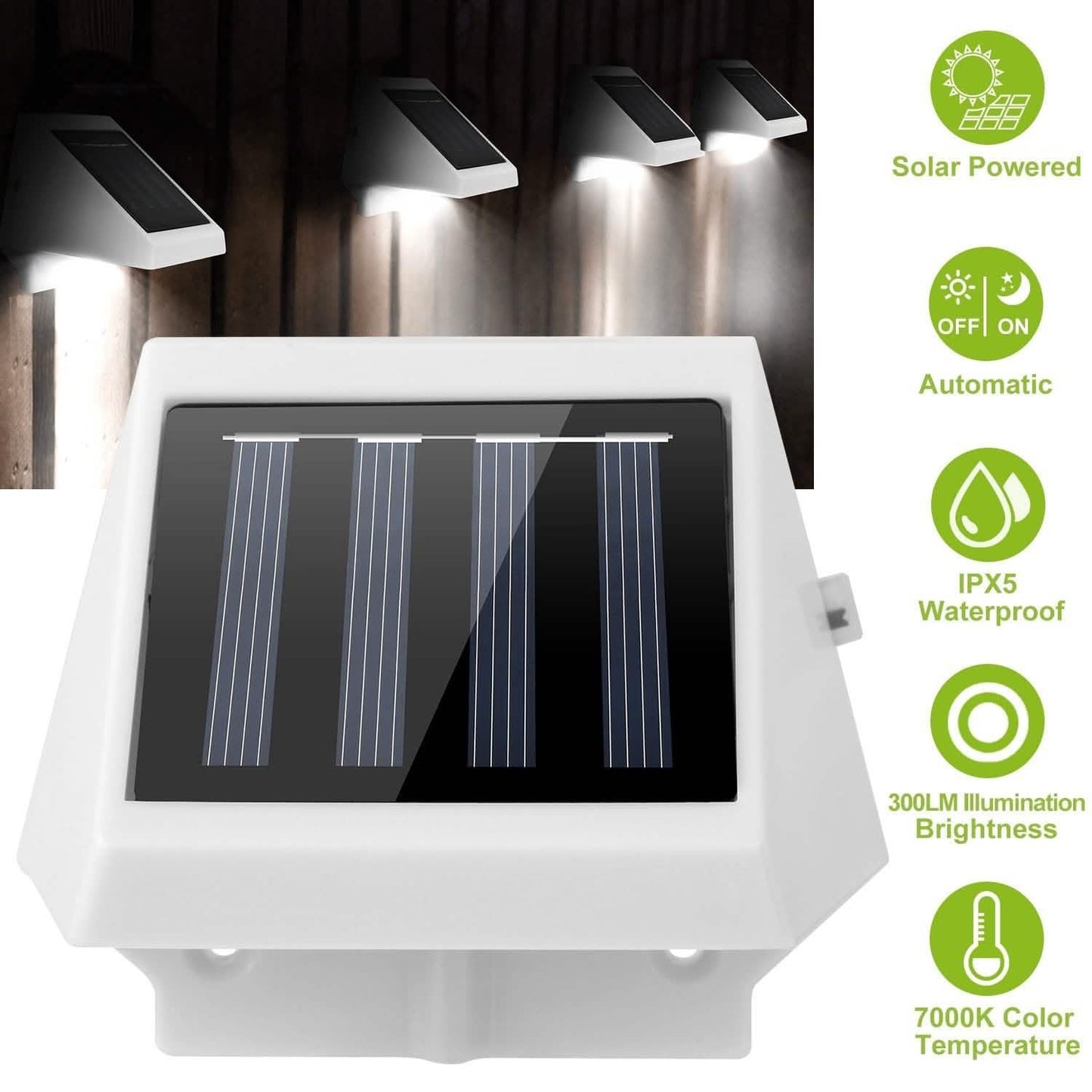 Solarbetriebene LED-Treppenleuchten